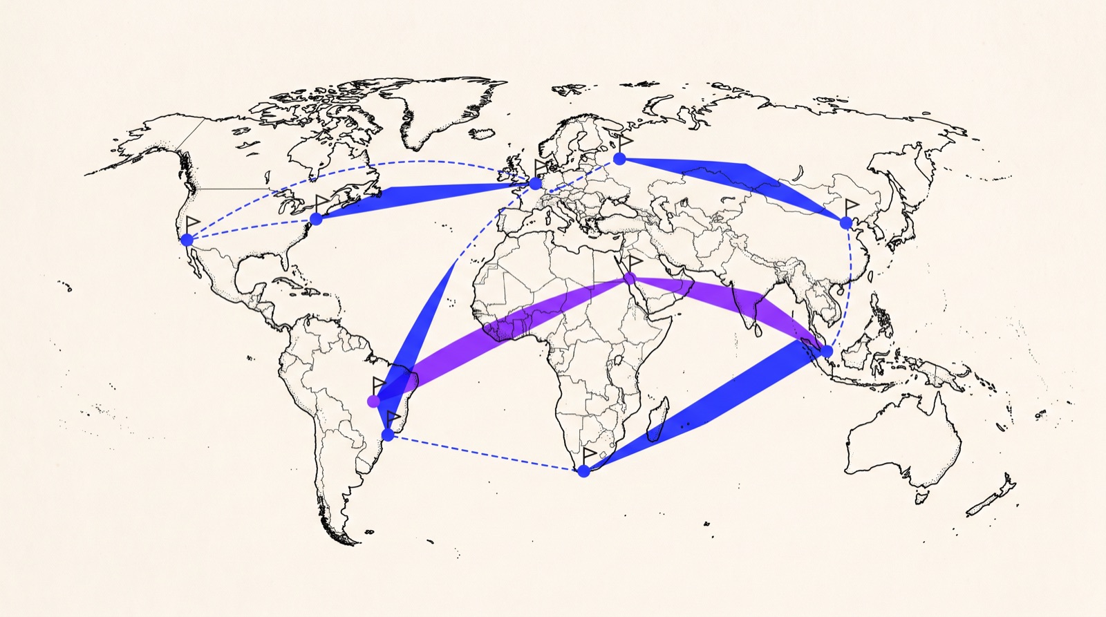 Five flags map